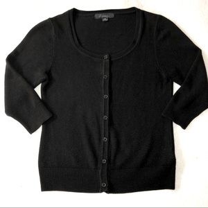 3/4 Sleeve Basic Black Cardigan